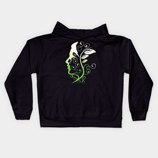 Vegan Inside My Head. Green Mind, Go Vegan Kids Hoodie by SinBle